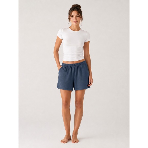 SKIMS Pants - SKIMS Cotton Jersey Shorts Womens Large Blue Relaxed Elastic Waist Pockets